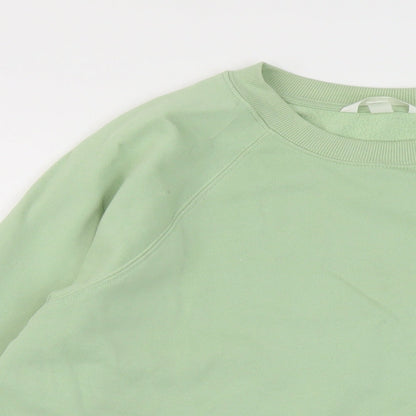H&M Womens Green Cotton Pullover Sweatshirt Size S Pullover