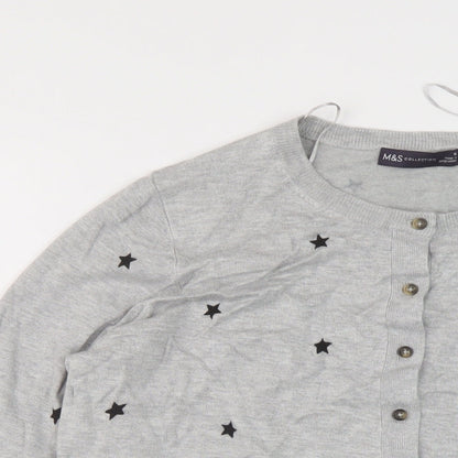 Womens UK Size 16 Marks and Spencer Grey Cardigan Jumper