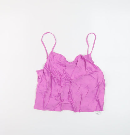 Womens UK Size M Zara Pink Cropped Tank
