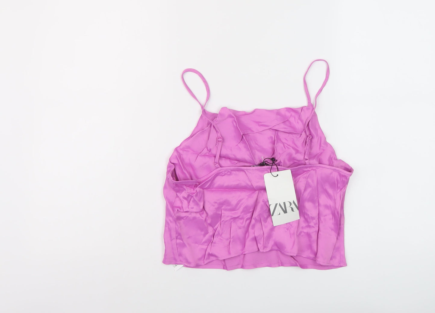 Womens UK Size M Zara Pink Cropped Tank