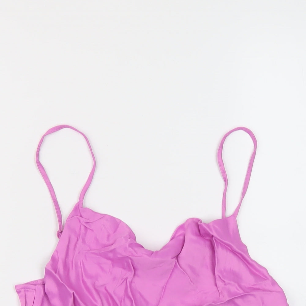 Womens UK Size M Zara Pink Cropped Tank