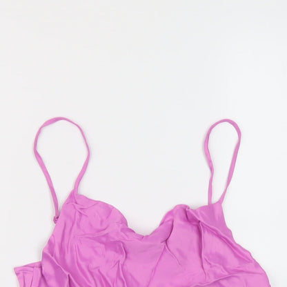 Womens UK Size M Zara Pink Cropped Tank