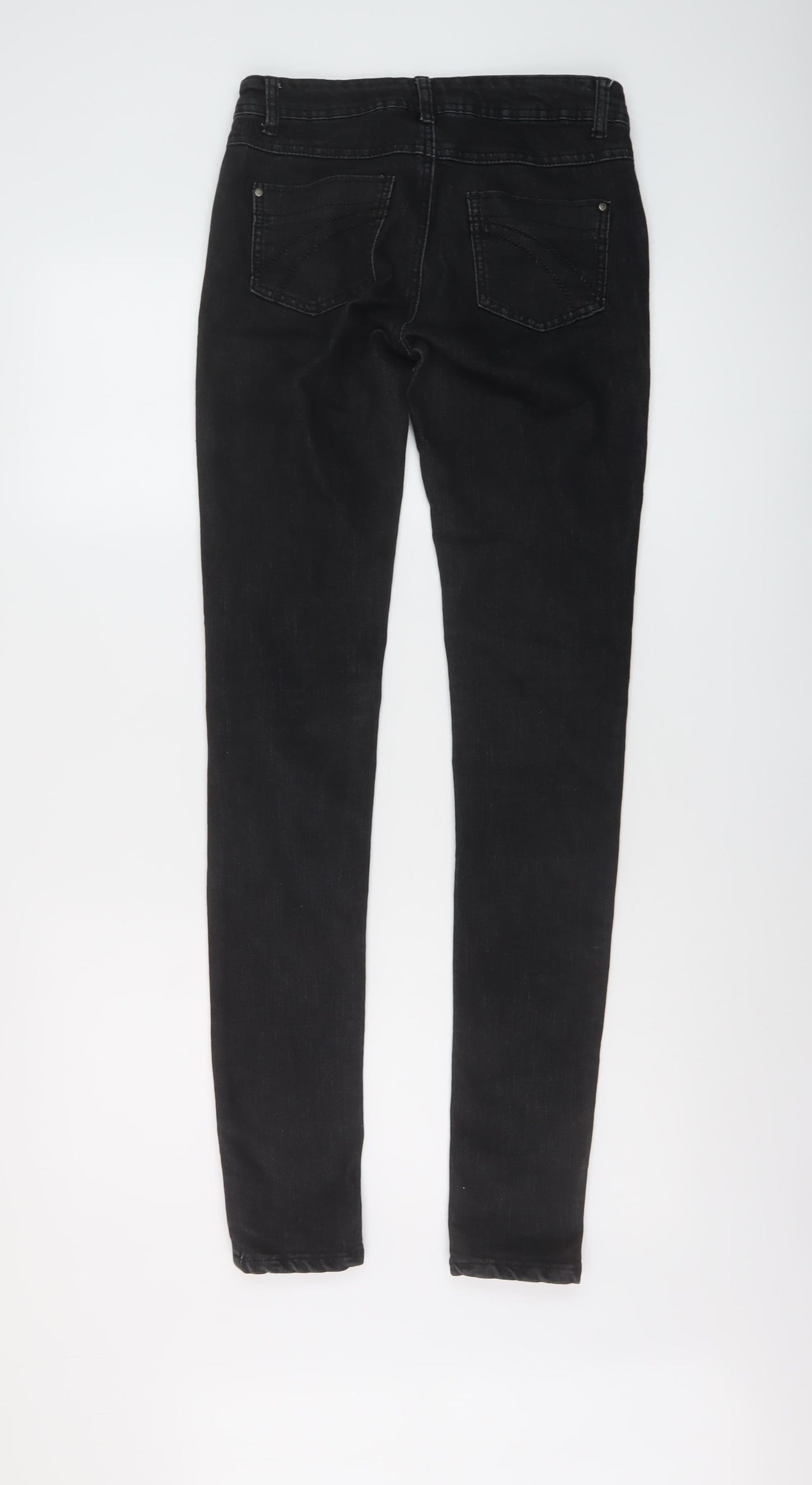 Denim & Co. Womens Black Cotton Skinny Jeans Size 8 L33 in Regular Button
