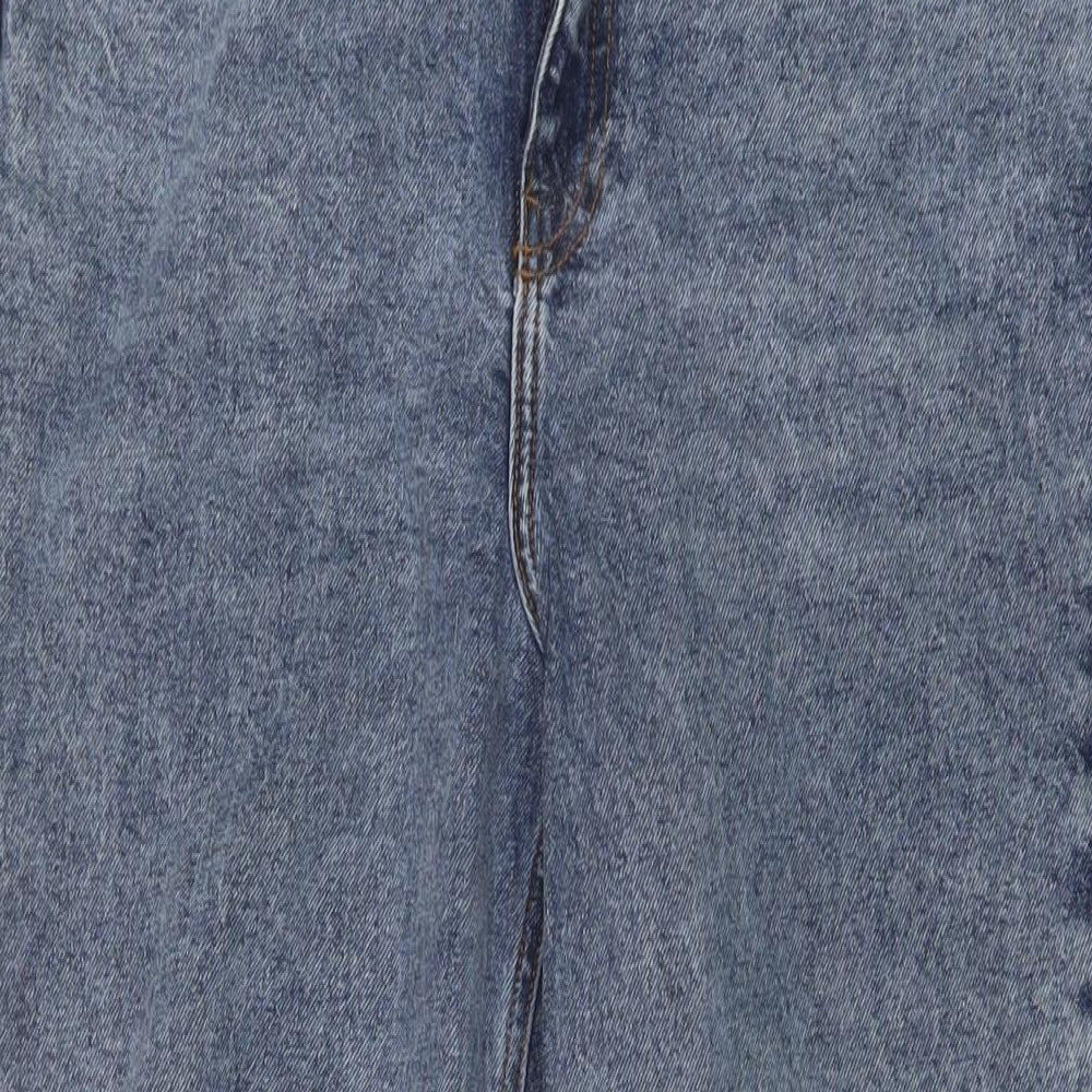 New Looj Womens Blue Cotton Mom Jeans Size 12 L26 in Regular Button