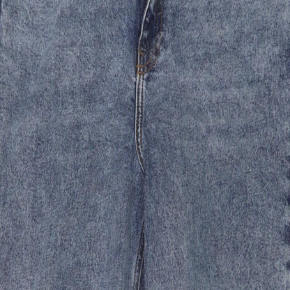 New Looj Womens Blue Cotton Mom Jeans Size 12 L26 in Regular Button