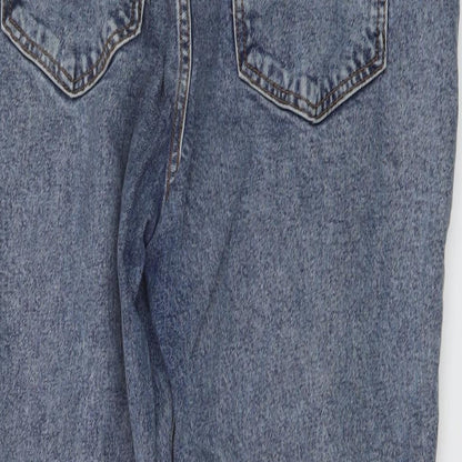 New Looj Womens Blue Cotton Mom Jeans Size 12 L26 in Regular Button