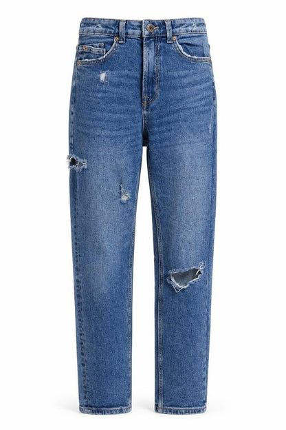 Womens UK Size 6 Stradivarius Slim Fit Mom Blue Jeans