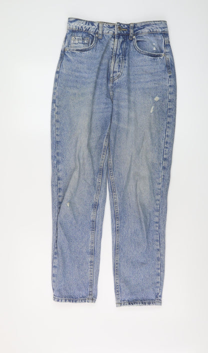Womens UK Size 8 Stradivarius Regular Fit Mom Blue Jeans
