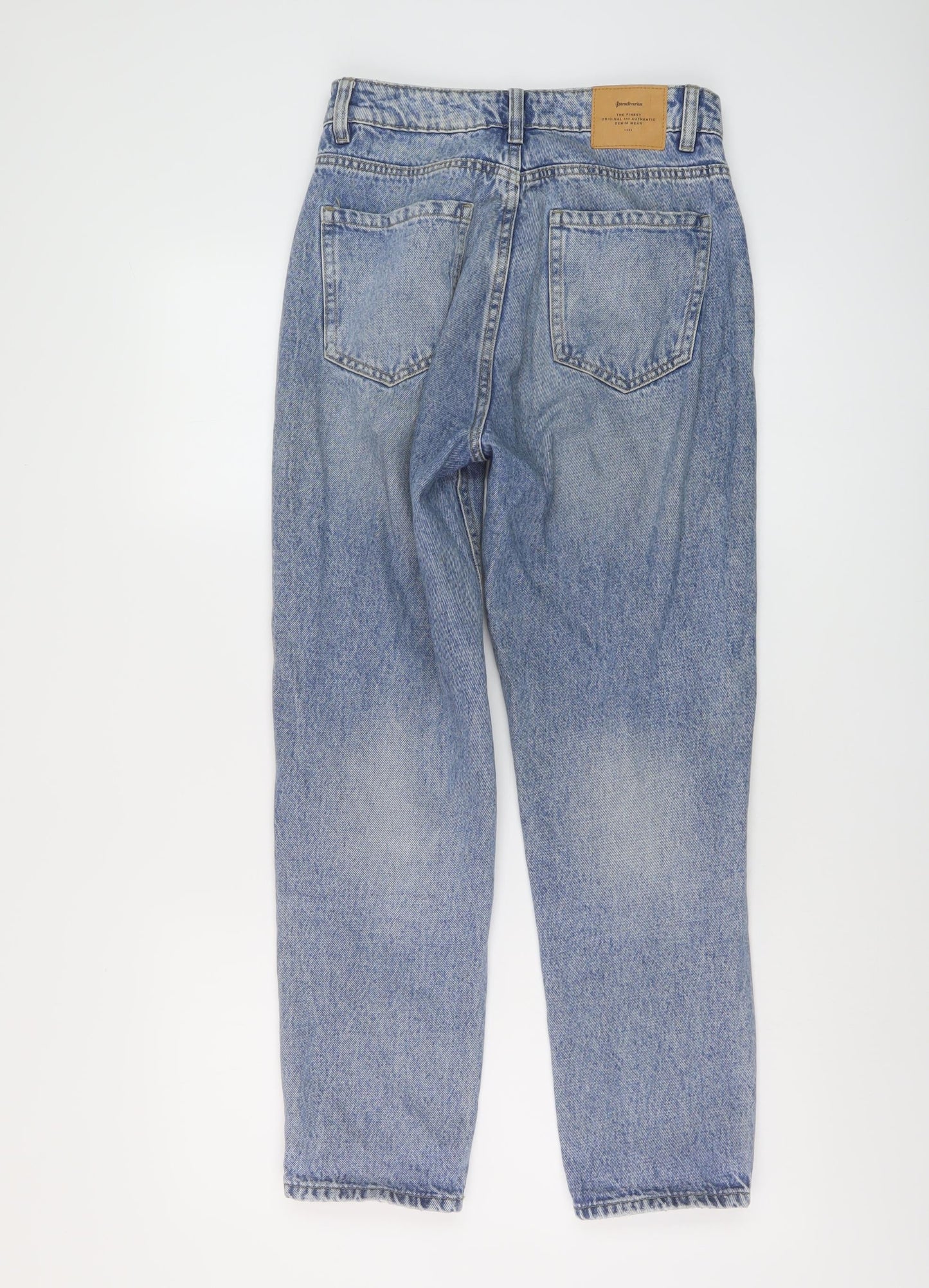 Womens UK Size 8 Stradivarius Regular Fit Mom Blue Jeans