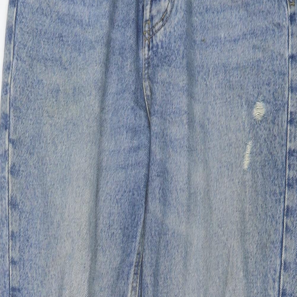 Womens UK Size 8 Stradivarius Regular Fit Mom Blue Jeans