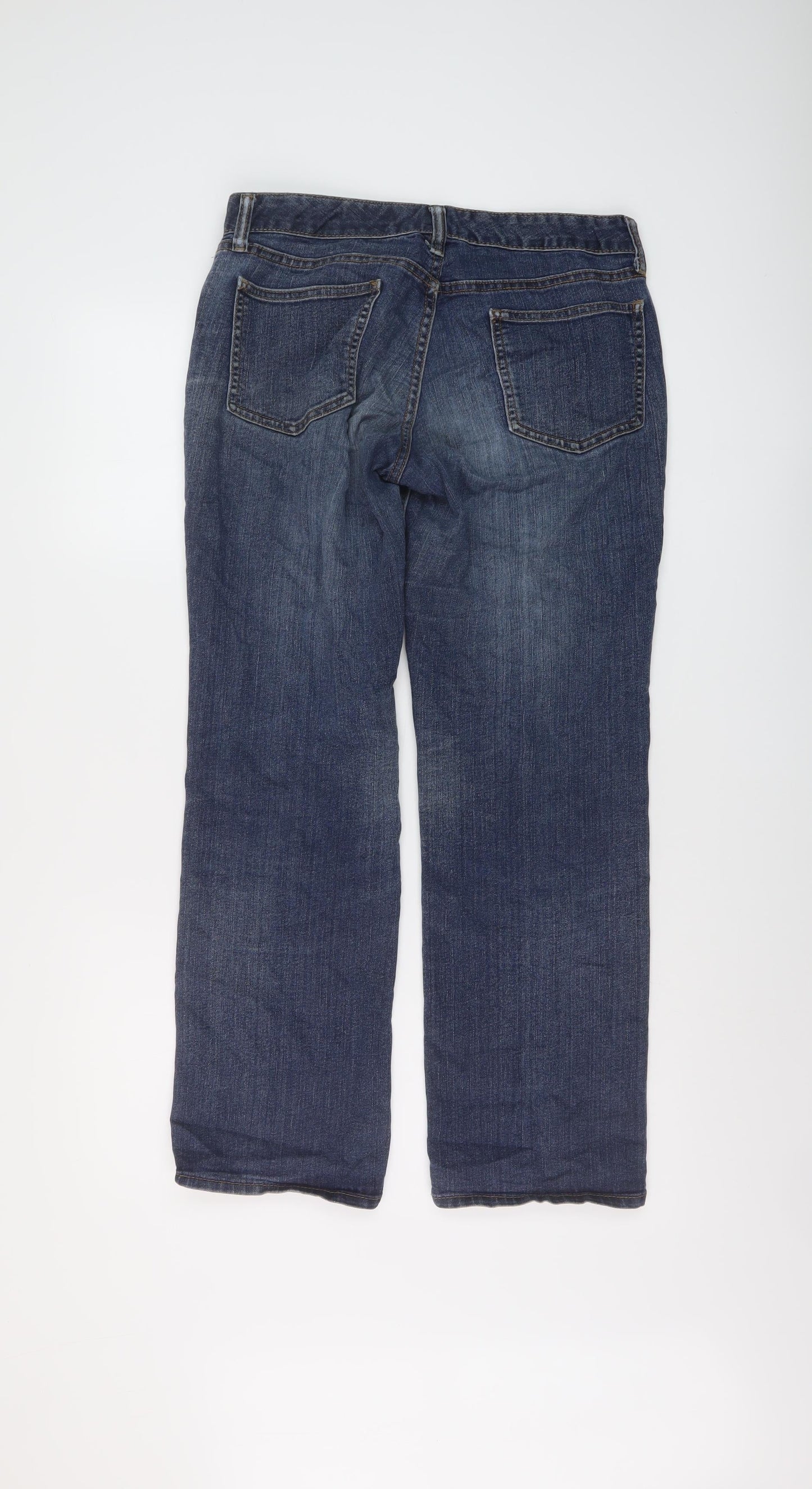 Gap Womens Blue Cotton Straight Jeans Size 8 L29 in Regular Button