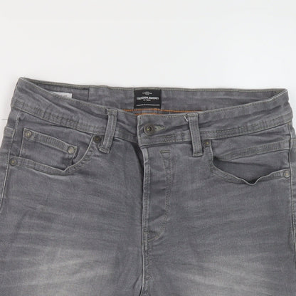The Denim Journey Mens Grey Cotton Bermuda Shorts Size 30 in L10 in Regular Button