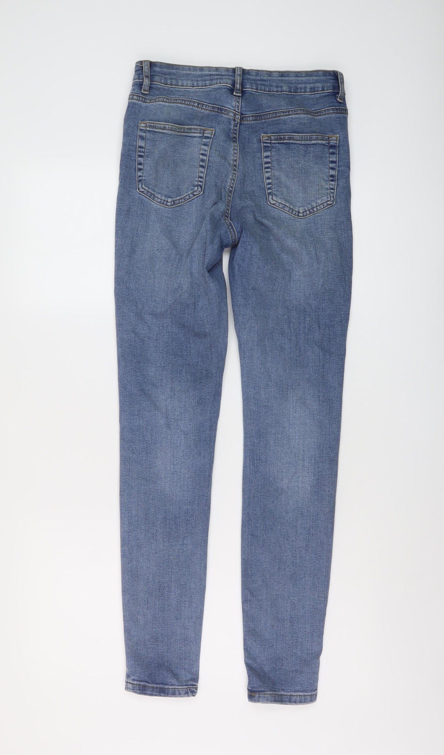 Denim & Co. Womens Blue Cotton Skinny Jeans Size 10 L30 in Regular Button