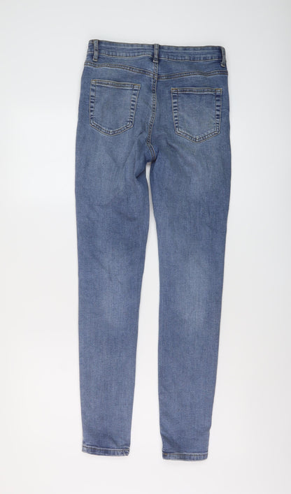 Denim & Co. Womens Blue Cotton Skinny Jeans Size 10 L30 in Regular Button
