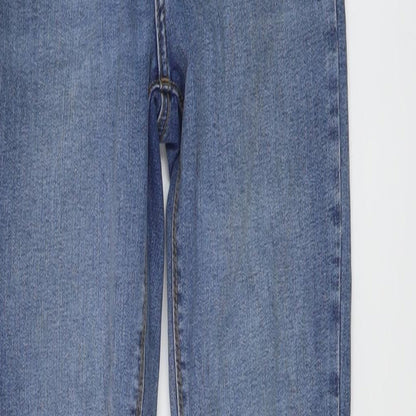 Denim & Co. Womens Blue Cotton Skinny Jeans Size 10 L30 in Regular Button