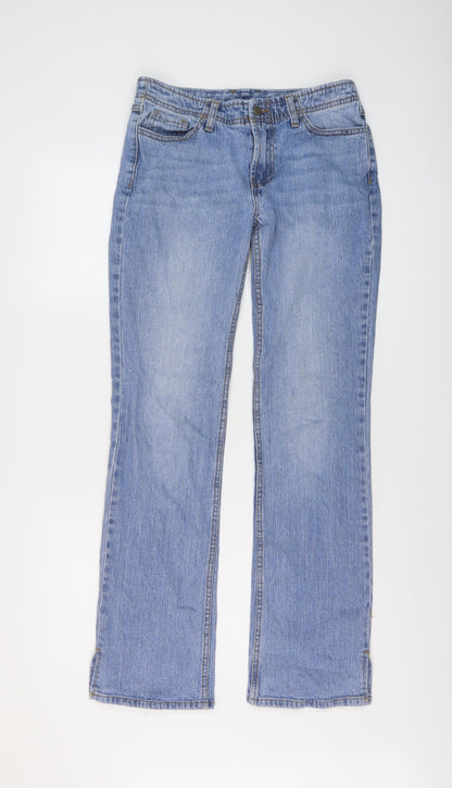 J. Galat Womens Blue Cotton Straight Jeans Size S L31 in Regular Button