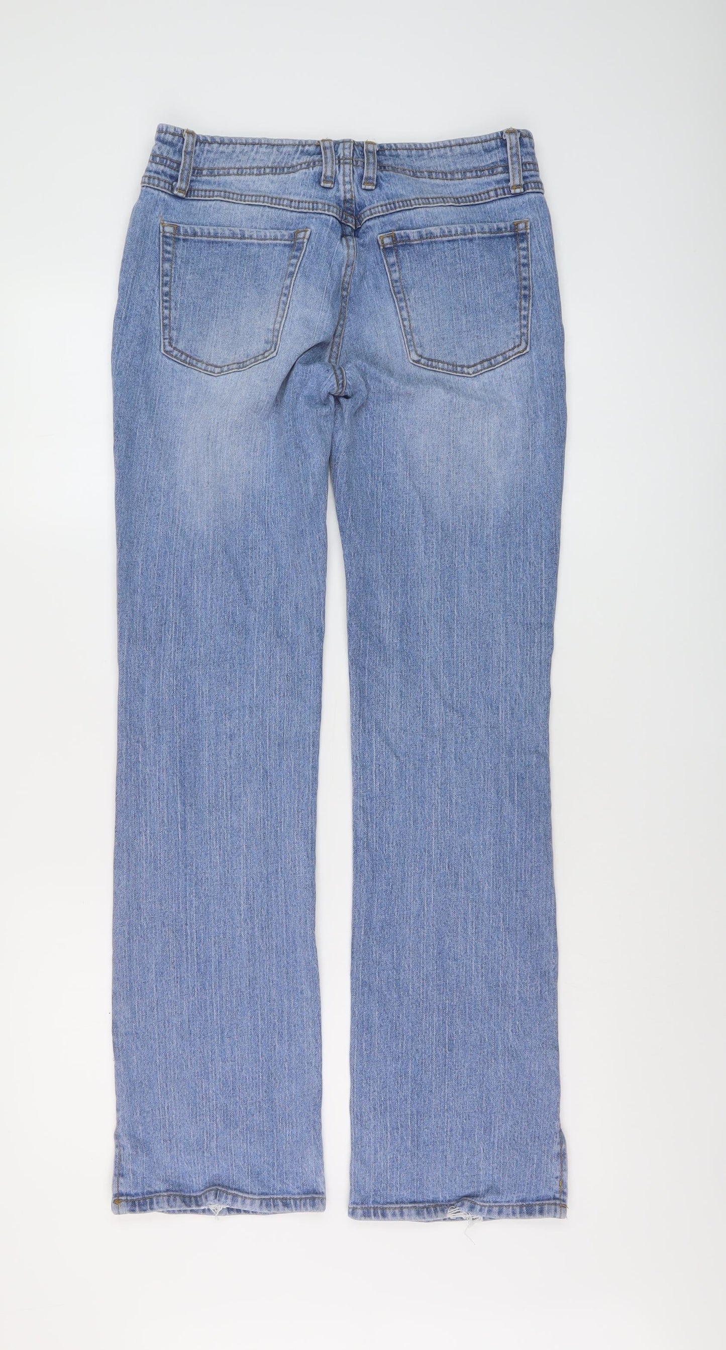 J. Galat Womens Blue Cotton Straight Jeans Size S L31 in Regular Button