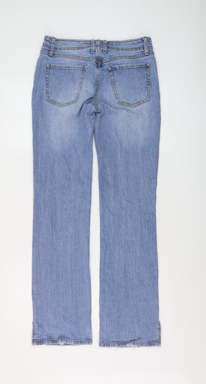 J. Galat Womens Blue Cotton Straight Jeans Size S L31 in Regular Button