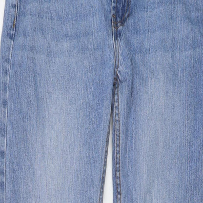 J. Galat Womens Blue Cotton Straight Jeans Size S L31 in Regular Button