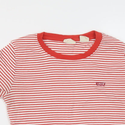 Womens UK Size XS Levi's Red Basic T-Shirt