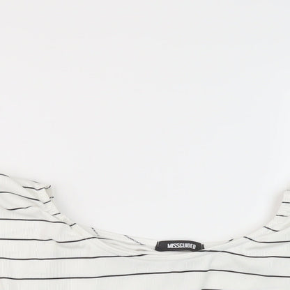 Womens UK Size 10 Missguided White Cropped Blouse