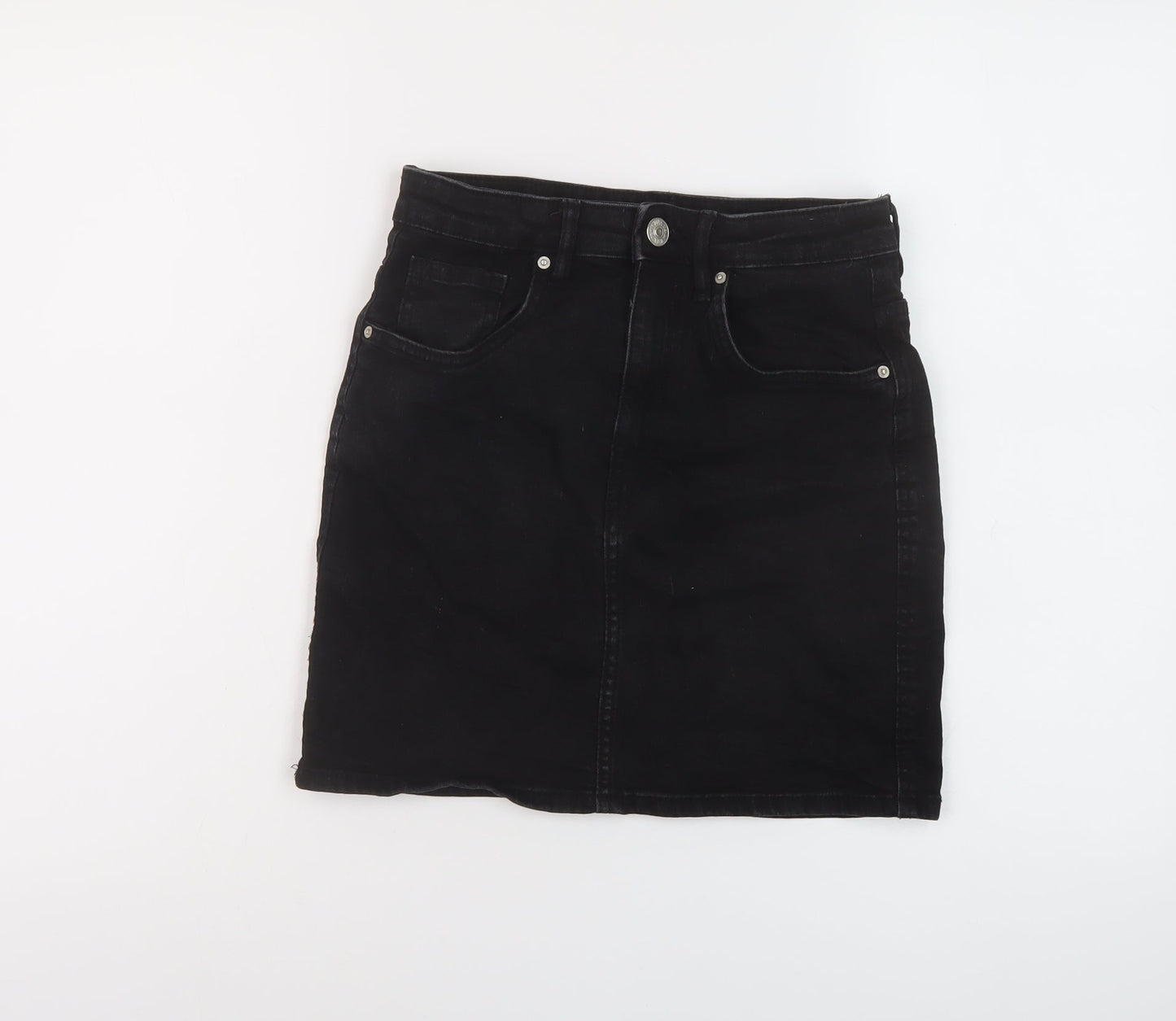 Womens UK Size S Zara Mini Denim Skirt