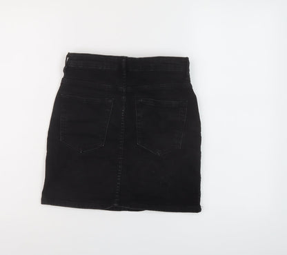 Womens UK Size S Zara Mini Denim Skirt
