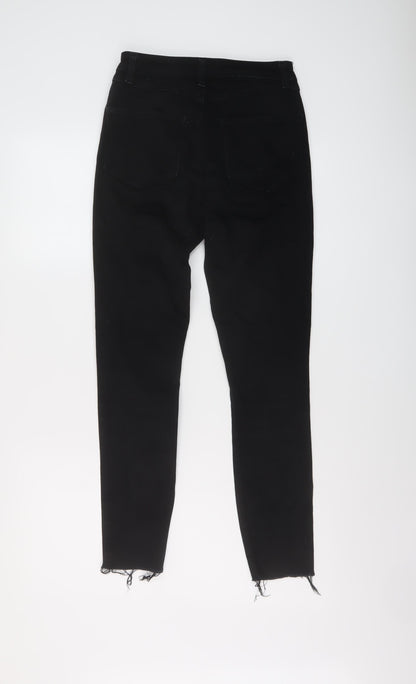 Mint Velvet Womens Black Cotton Skinny Jeans Size 8 L27 in Regular Button