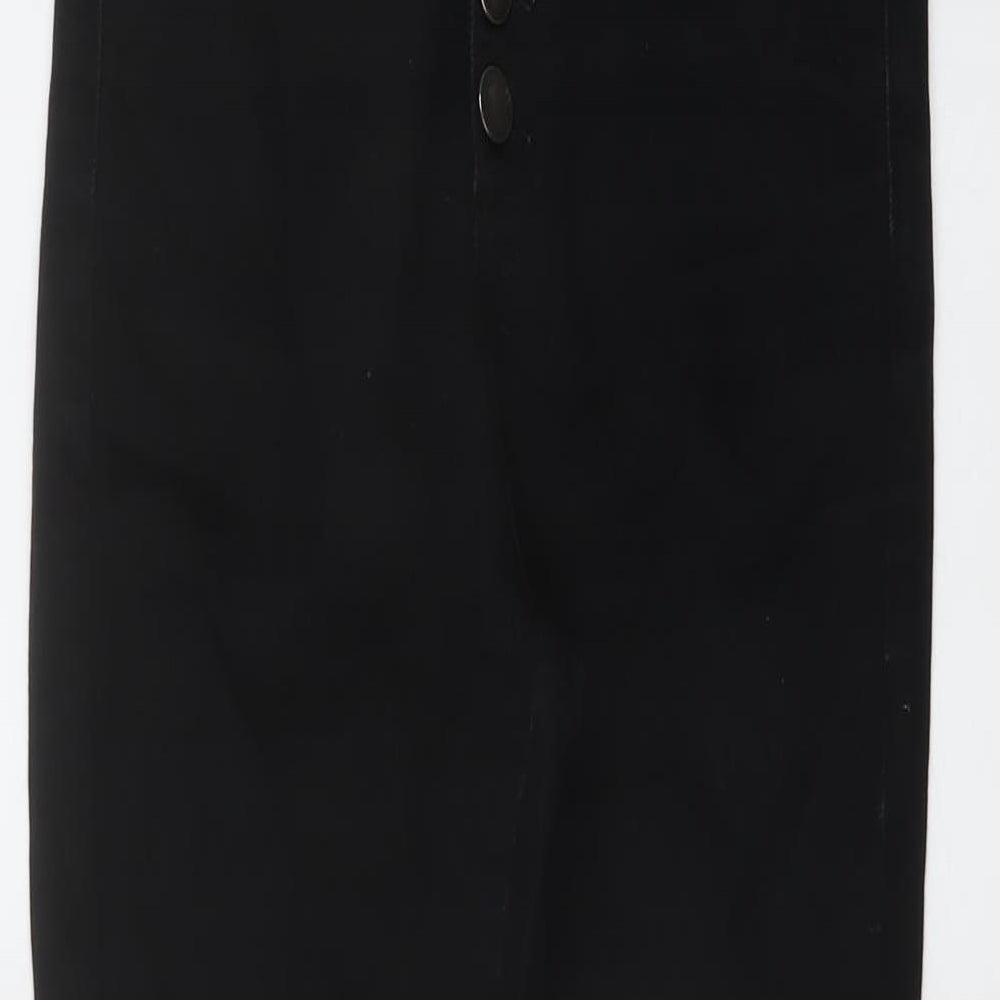 Mint Velvet Womens Black Cotton Skinny Jeans Size 8 L27 in Regular Button