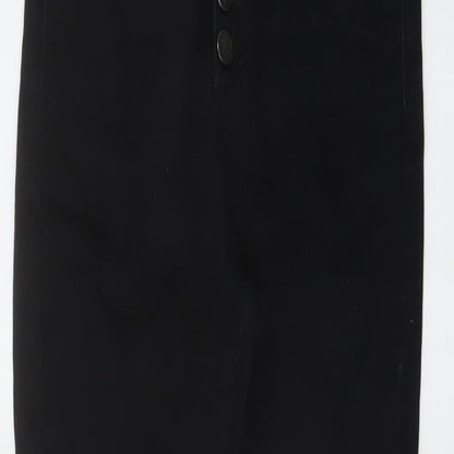 Mint Velvet Womens Black Cotton Skinny Jeans Size 8 L27 in Regular Button