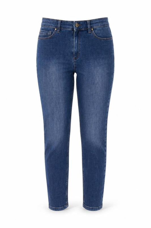 marks and Womens Blue Cotton Skinny Jeans Size 12 L25 in Regular Button