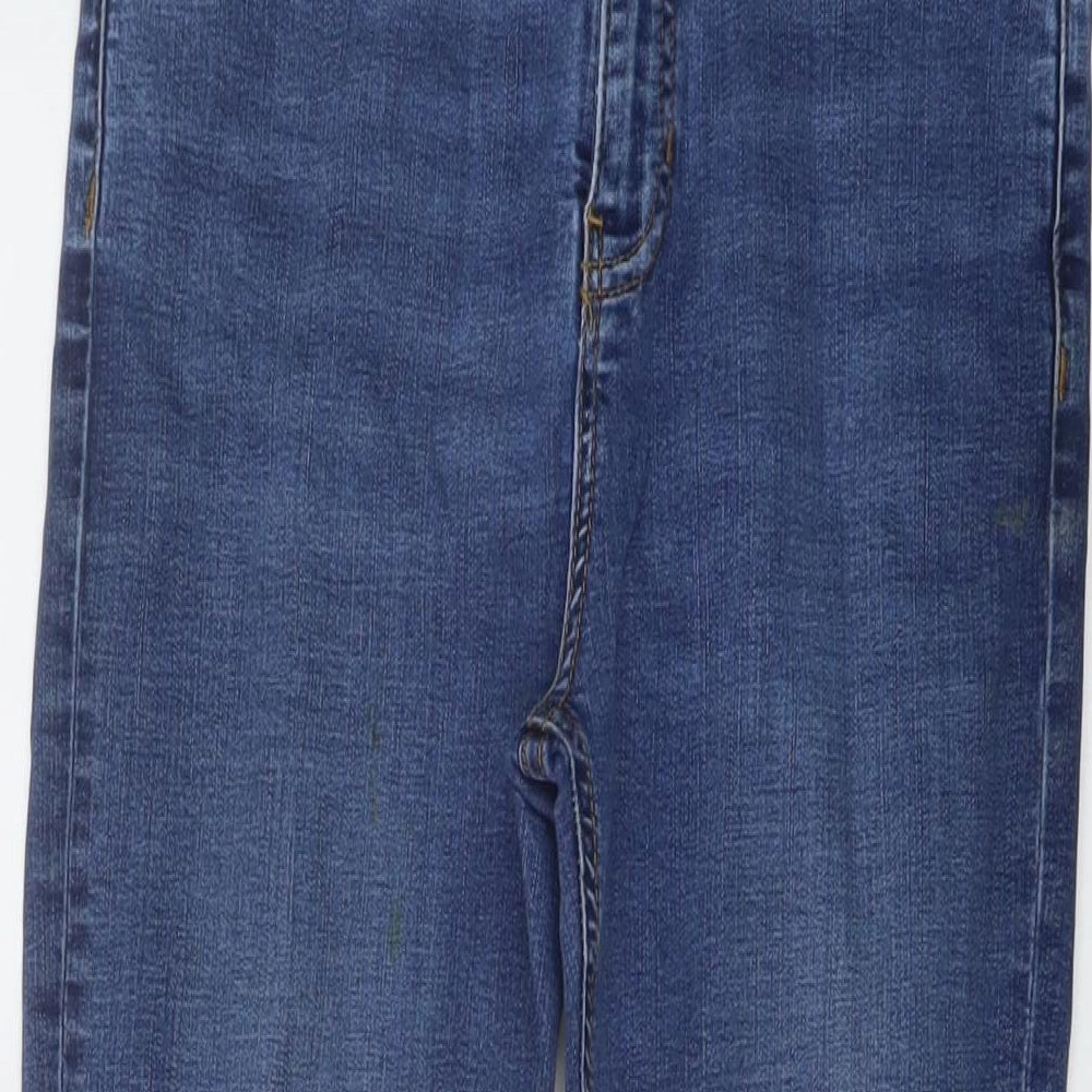 Per Una Womens Blue Cotton Skinny Jeans Size 10 L26 in Regular Button