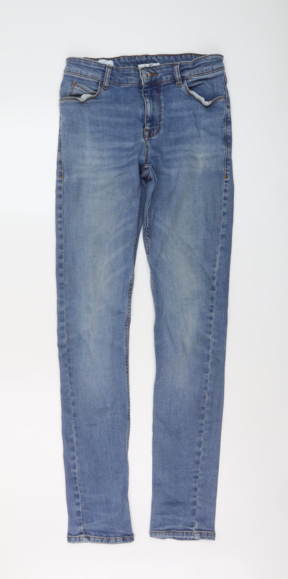 COLLUSION Womens Blue Cotton Skinny Jeans Size 28 in L32 in Regular Button