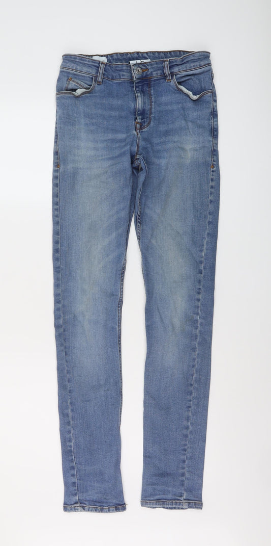 COLLUSION Womens Blue Cotton Skinny Jeans Size 28 in L32 in Regular Button