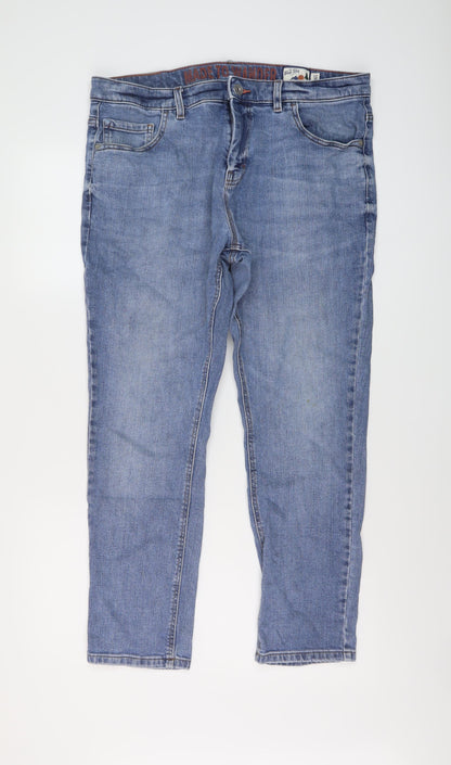 Blue Sky Mens Blue Cotton Straight Jeans Size 36 in L27 in Regular Button