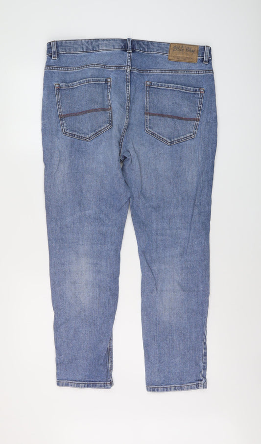 Blue Sky Mens Blue Cotton Straight Jeans Size 36 in L27 in Regular Button