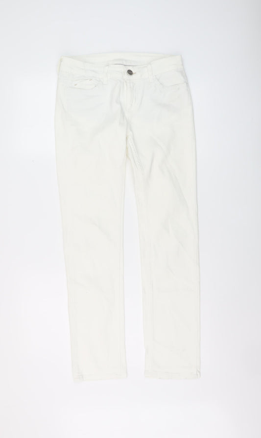 Womens UK Size 8 Marks and Spencer Regular Fit Skinny Ivory Jeans