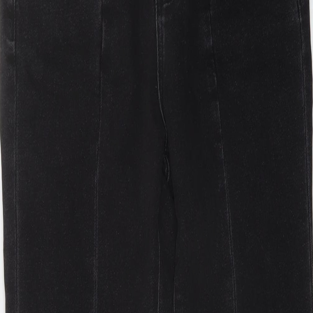 Womens UK Size 10 Stradivarius Slim Fit Mom Black Jeans