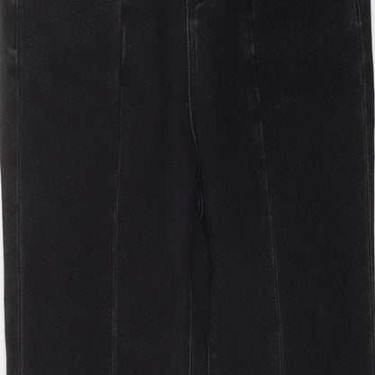 Womens UK Size 10 Stradivarius Slim Fit Mom Black Jeans