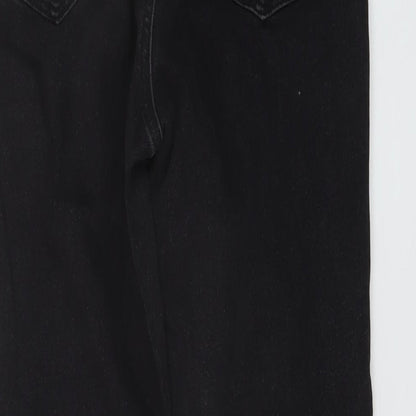 Womens UK Size 10 Stradivarius Slim Fit Mom Black Jeans