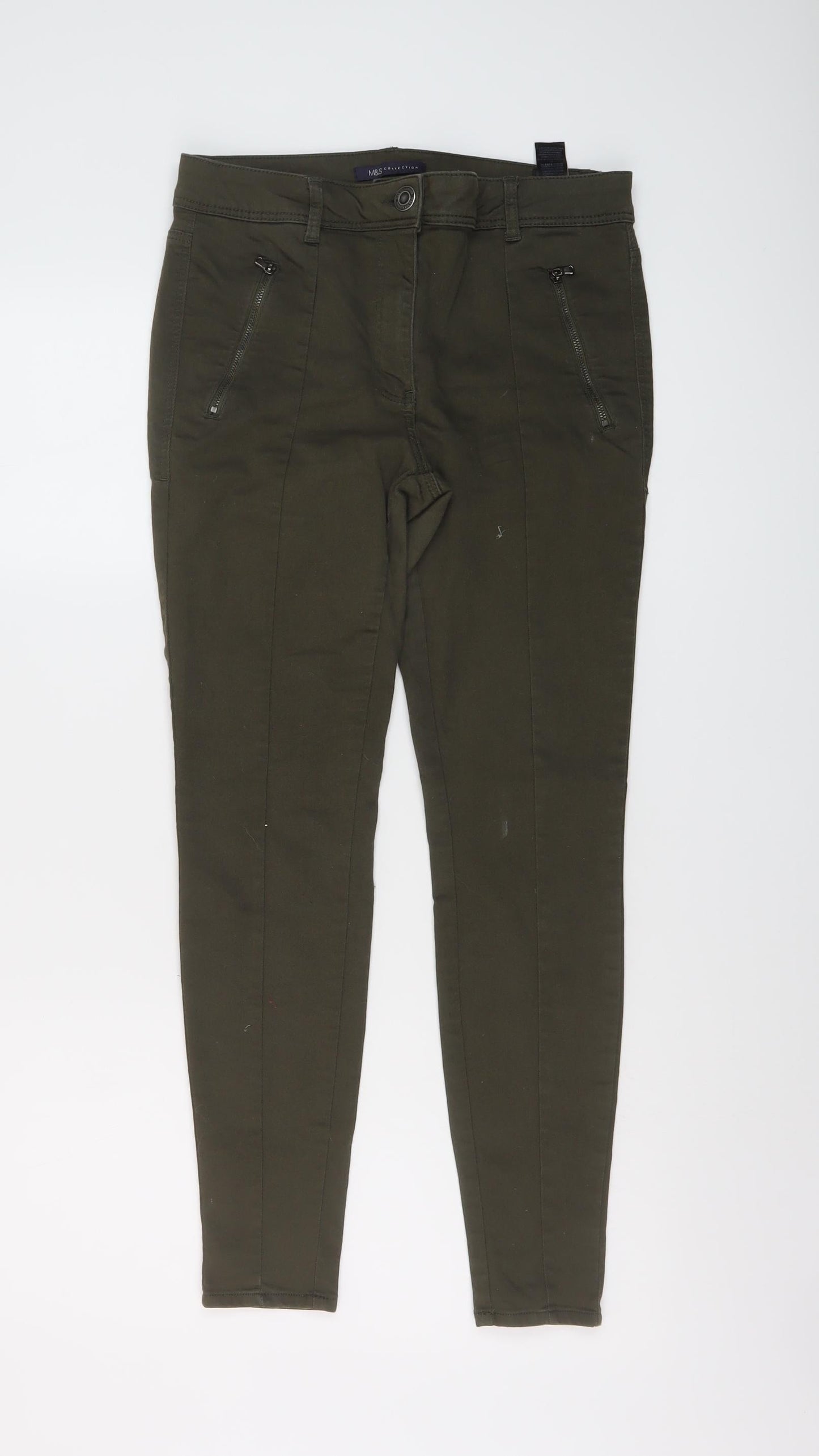 Womens UK Size 12 Marks and Spencer Regular Fit Skinny Green Jeans