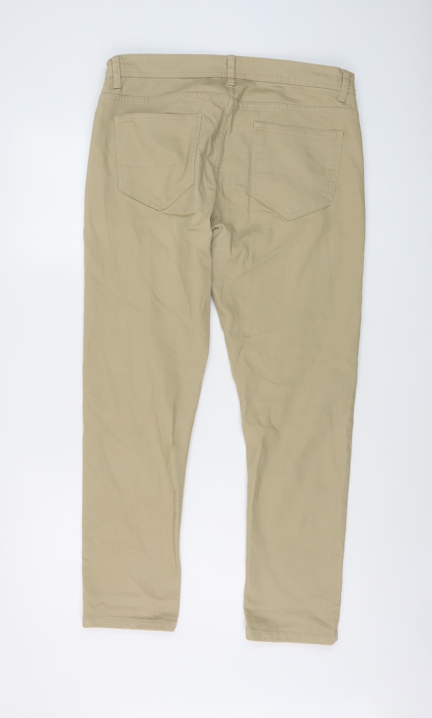 Denim & Co. Mens Beige Cotton Straight Jeans Size 34 in L30 in Regular Button