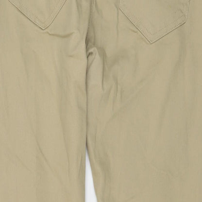 Denim & Co. Mens Beige Cotton Straight Jeans Size 34 in L30 in Regular Button