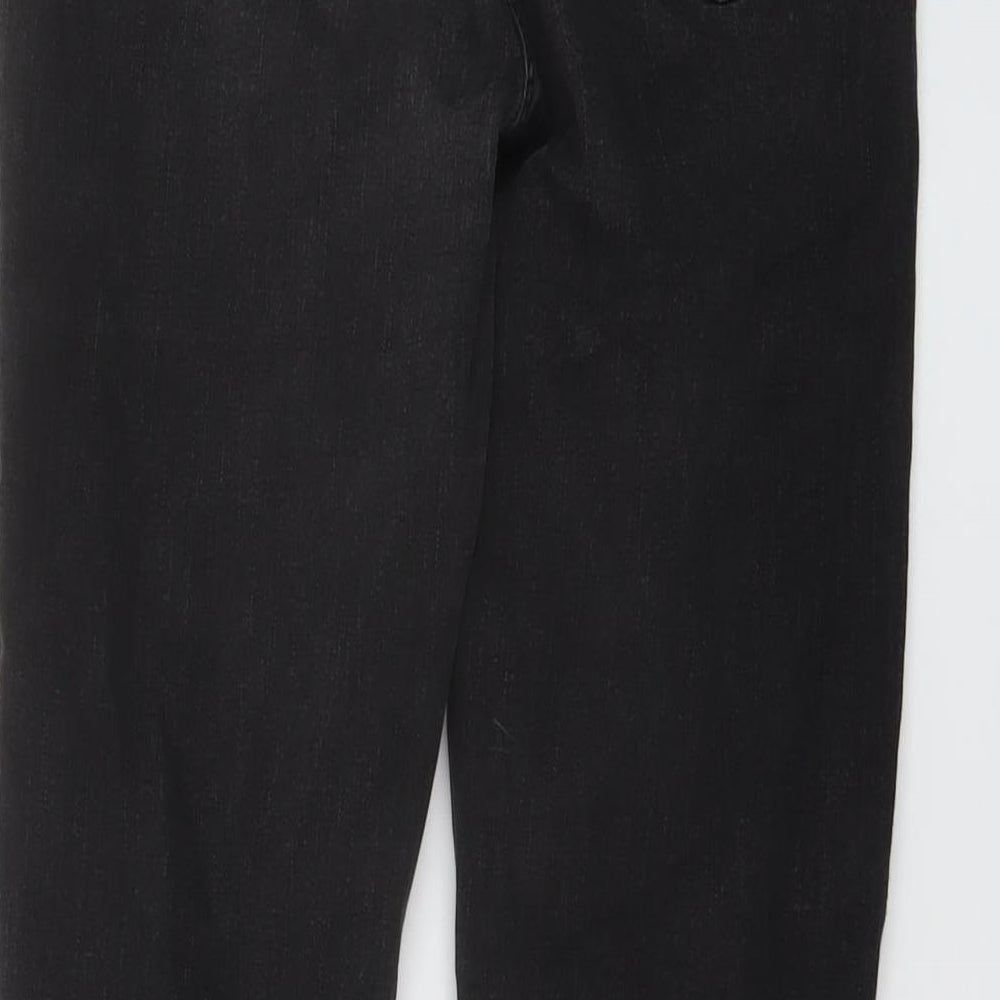 NEXT Womens Black Cotton Skinny Jeans Size 10 L28 in Regular Button
