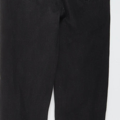 NEXT Womens Black Cotton Skinny Jeans Size 10 L28 in Regular Button