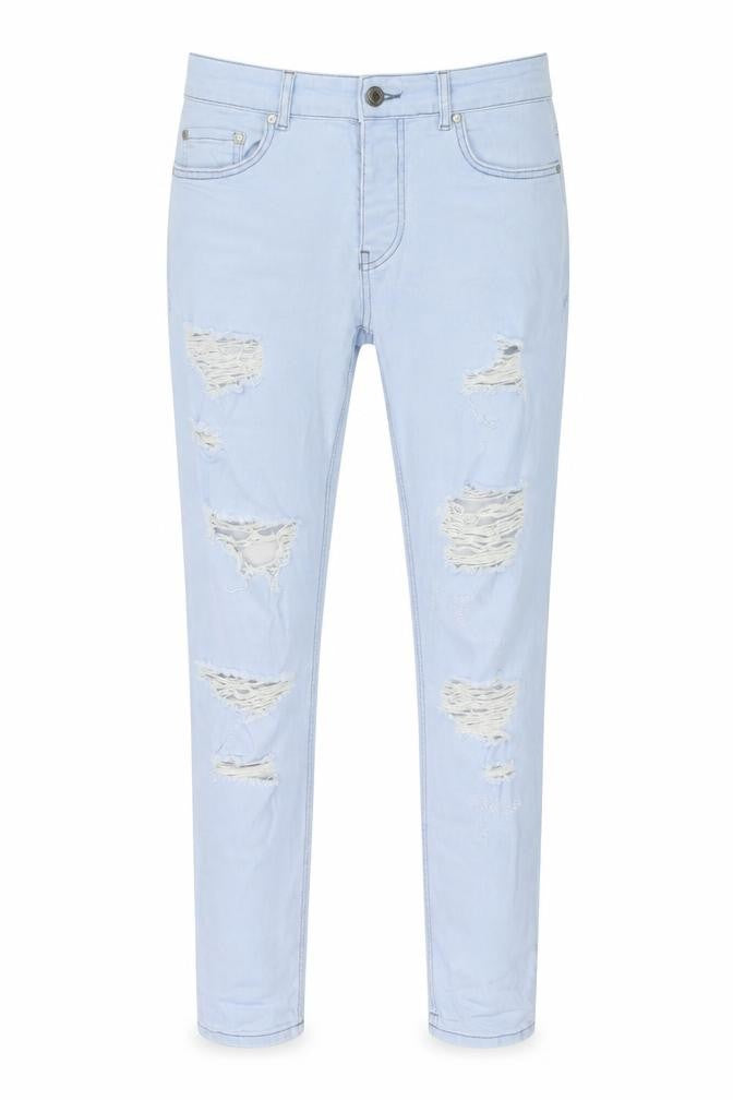 Mens UK Size 30 in Boohoo Regular Fit Skinny Blue Jeans