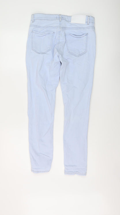 Boohoo Mens Blue Cotton Skinny Jeans Size 30 in L27 in Regular Button