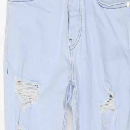 Boohoo Mens Blue Cotton Skinny Jeans Size 30 in L27 in Regular Button