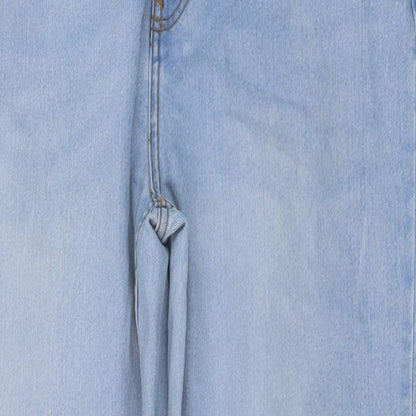 Denim & Co. Womens Blue Cotton Mom Jeans Size 14 L28 in Regular Button