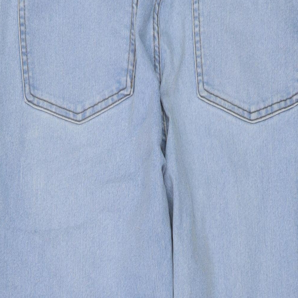 Denim & Co. Womens Blue Cotton Mom Jeans Size 14 L28 in Regular Button